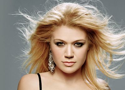 blondes, women, brown eyes, Kelly Clarkson - random desktop wallpaper