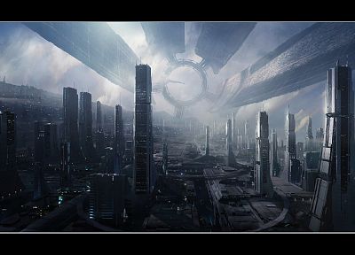 cityscapes, futuristic, Mass Effect, buildings, Mass Effect 2, Mass Effect 3 - related desktop wallpaper