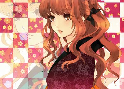 Japanese clothes, anime girls - random desktop wallpaper