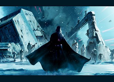 Star Wars, snow, Darth Vader, Hoth, AT-AT, sci-fi - related desktop wallpaper