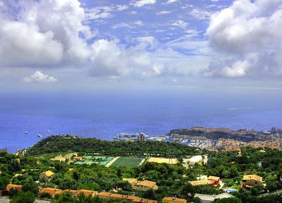 clouds, landscapes, Monaco, HDR photography - desktop wallpaper