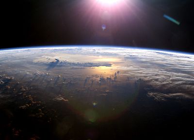 clouds, outer space, Earth - related desktop wallpaper