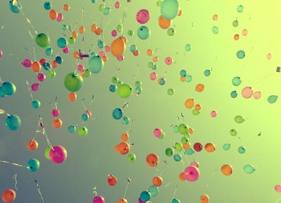 multicolor, balloons, skyscapes - duplicate desktop wallpaper