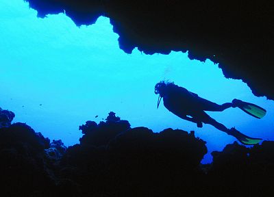 caves, Fiji, sea - random desktop wallpaper