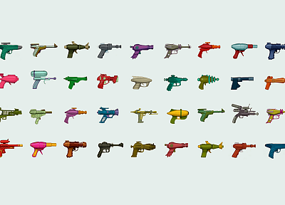 guns, multicolor, rayguns - desktop wallpaper