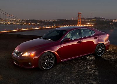 cars, Golden Gate Bridge, Lexus, red cars - desktop wallpaper