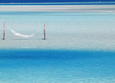water, ocean, hanging, Maldives, hammock, Indian - duplicate desktop wallpaper