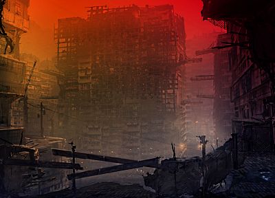 cityscapes, post-apocalyptic, architecture, buildings, artwork, apocalyptic - related desktop wallpaper