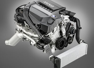 BMW, cars, engines, grayscale - desktop wallpaper