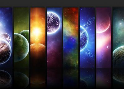 outer space, planets, digital art - duplicate desktop wallpaper