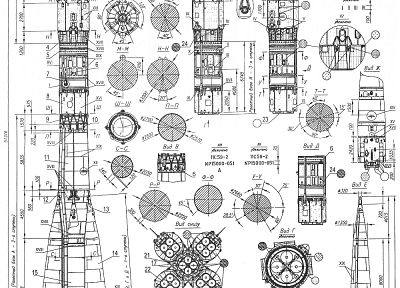 blueprints, Soyuz, rocket, carrier rocket, scheme, Soyuz TMA - random desktop wallpaper