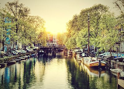 cityscapes, Amsterdam, HDR photography, rivers - desktop wallpaper