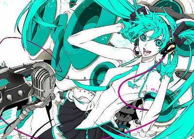 Vocaloid, Hatsune Miku, twintails, Miwa Shirow - desktop wallpaper