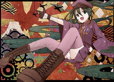 Vocaloid, Hatsune Miku, Japanese clothes, Senbon Zakura (Vocaloid) - random desktop wallpaper