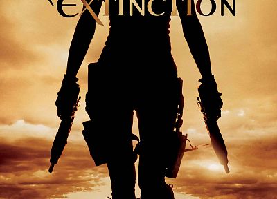 Resident Evil, silhouettes, movie posters, Resident Evil: Extinction - random desktop wallpaper