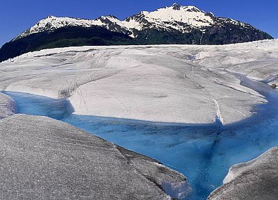 mountains, nature, Alaska, glacier, rivers - related desktop wallpaper