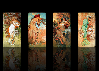 Alphonse Mucha, Art Nouveau - duplicate desktop wallpaper