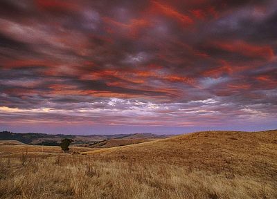 sunset, landscapes, fire, storm, California - desktop wallpaper