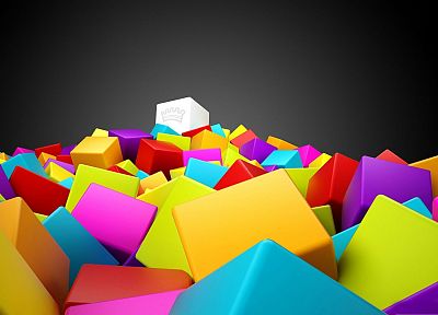 multicolor, cubes, 3D - desktop wallpaper