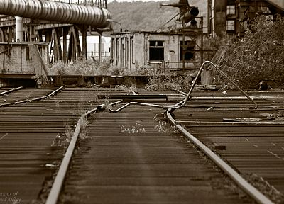 decay, Industrial, railroad tracks - desktop wallpaper