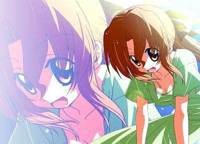 brunettes, Hayate no Gotoku, Maria, ribbons, brown eyes, ponytails, green dress - random desktop wallpaper
