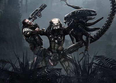 video games, computer graphics, Aliens vs Predator game - random desktop wallpaper