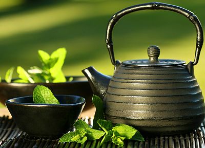 tea, mint, teapots, herbs - random desktop wallpaper