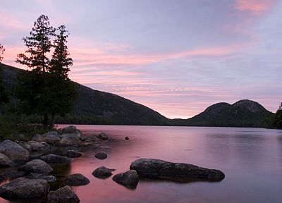 sunset, Maine, Jordan, ponds, National Park - related desktop wallpaper