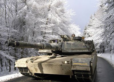 winter, snow, trees, military, seasons, tanks, M1A1 Abrams MBT - related desktop wallpaper