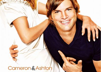 Cameron Diaz, Ashton Kutcher, movie posters - desktop wallpaper