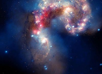 outer space, night, galaxies - duplicate desktop wallpaper