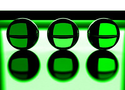 green, three, crystal ball - desktop wallpaper