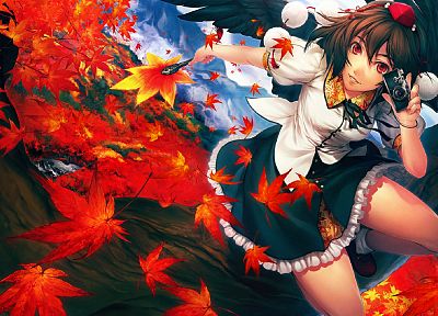 video games, Touhou, Shameimaru Aya, tengu, Simoshi (Artist) - desktop wallpaper
