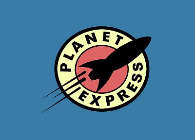 Futurama, planets, logos, simple background - desktop wallpaper