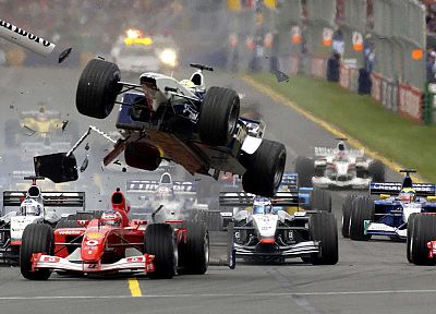 crash, accident, Formula One, vehicles - related desktop wallpaper