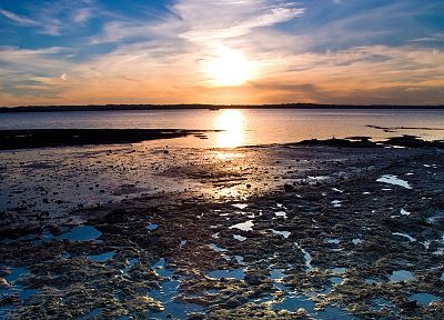 sunset, landscapes, sea, beaches - desktop wallpaper