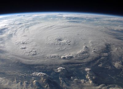 clouds, outer space, Earth, hurricane - desktop wallpaper
