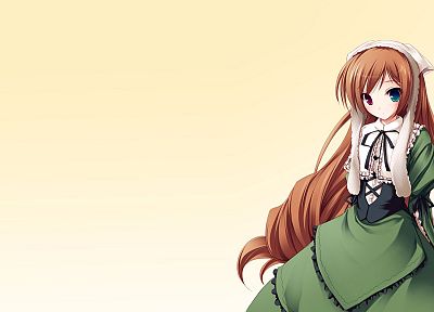 Rozen Maiden, Suiseiseki, heterochromia, simple background, anime girls - duplicate desktop wallpaper