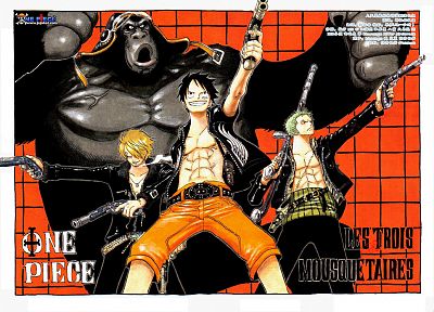 One Piece (anime), Roronoa Zoro, Monkey D Luffy, Sanji (One Piece) - desktop wallpaper