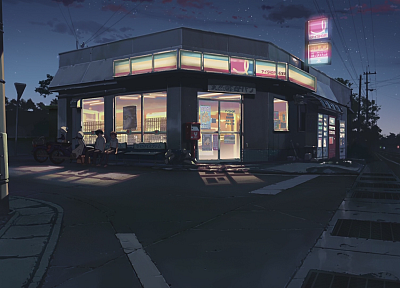 Makoto Shinkai, 5 Centimeters Per Second, artwork, shop, grocery stores - random desktop wallpaper