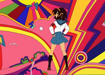 multicolor, The Melancholy of Haruhi Suzumiya, Suzumiya Haruhi - random desktop wallpaper