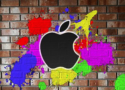 multicolor, wall, Apple Inc. - random desktop wallpaper