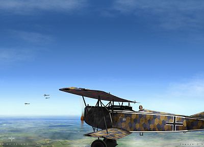 aircraft, fokker, World War II, World War I, artwork, D.VII, warplanes - related desktop wallpaper