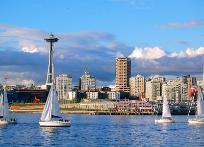Seattle, vehicles, sailboats - random desktop wallpaper