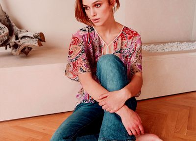 women, jeans, Keira Knightley - random desktop wallpaper