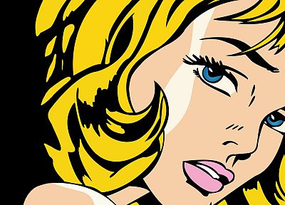 blondes, blue eyes, vectors, pop art, faces, Roy Lichtenstein - related desktop wallpaper