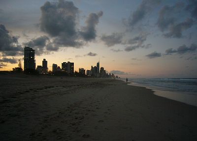 sunset, paradise, Australia, Gold Coast, beaches - desktop wallpaper