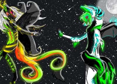 outer space, dragons, fantasy art - random desktop wallpaper