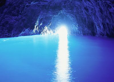 blue, caves, Italy - random desktop wallpaper