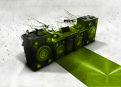 green, music, DJ, remix - duplicate desktop wallpaper